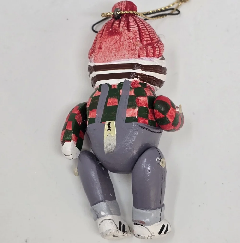 Vintage articulate cat Christmas ornament holiday décor‎